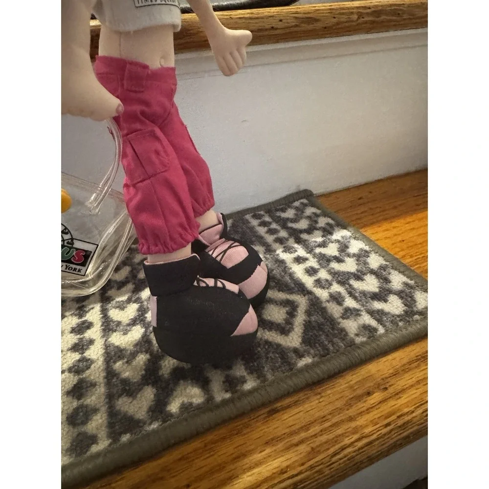 Toys R Us Times Square NY Vintage Plush Girl Doll Purse Belly Shirt Y2K 2001